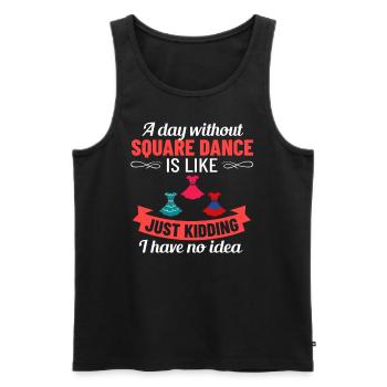 Square Dance Music Caller Folk Dance Dancer Usa - Men's Premium Organic Tank Top - black - Front - AI Model Male 178 light (178cm)