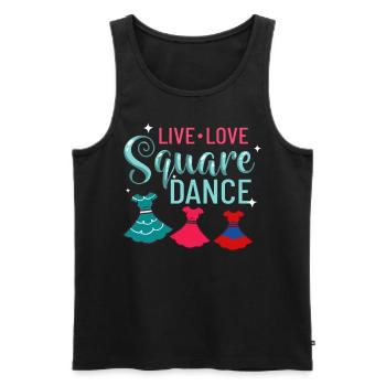 Square Dance Music Caller Folk Dance Dancer Usa - Men's Premium Organic Tank Top - black - Front - AI Model Male 178 light (178cm)