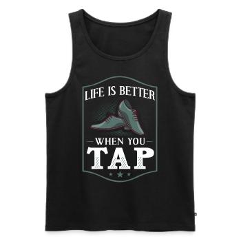 Stepptanz Anfänger Schuhe Musik lernen Tänzer - Männer Premium Bio Tank Top - Schwarz - Vorne - Michal (187cm)
