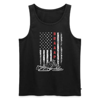 Braap Amerika Schneeschlitten Fahrer und - Männer Premium Bio Tank Top - Schwarz - Vorne - AI Model Male 178 light (178cm)
