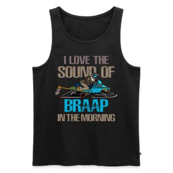 Ich liebe den Klang von Braap am Morgen - Männer Premium Bio Tank Top - Schwarz - Vorne - AI Model Male 178 light (178cm)