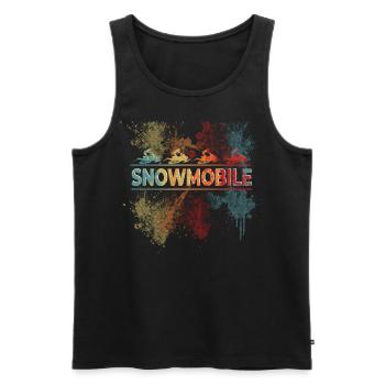 Schneemobil Kunst Retro Farbklecks - Männer Premium Bio Tank Top - Schwarz - Vorne - Michal (187cm)