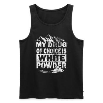 Meine Lieblings Droge weisses Pulver Tiefschnee - Männer Premium Bio Tank Top - Schwarz - Vorne - Michal (187cm)