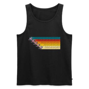 Schneemobil Vintage Color Braap Parade - Männer Premium Bio Tank Top - Schwarz - Vorne - AI Model Male 178 light (178cm)