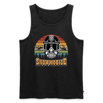 Schneemobil Rennfahrer Helm Retro Just Sent It - Männer Premium Bio Tank Top - Schwarz - Vorne - AI Model Male 178 light (178cm)
