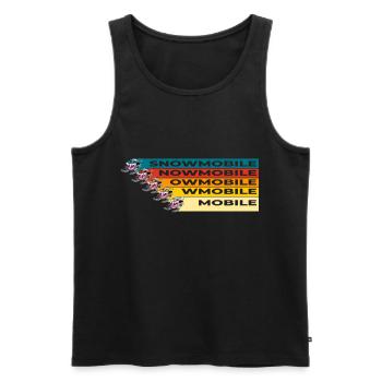 Schneemobil Monster Rennen in coolen Retro Farben - Männer Premium Bio Tank Top - Schwarz - Vorne - AI Model Male 178 light (178cm)