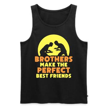 Brüder Sind Die Perfekten Besten Freunde Freund - Männer Premium Bio Tank Top - Schwarz - Vorne - Michal (187cm)