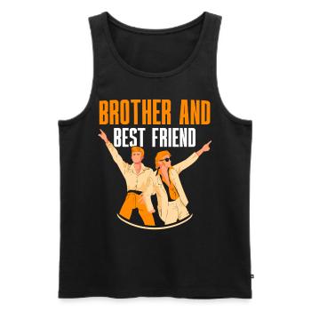 Bruder Und Bester Freund Brüder Freundschaft Team - Männer Premium Bio Tank Top - Schwarz - Vorne - Michal (187cm)