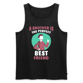 Ein Bruder Ist Der Perfekte Beste Freund Brüder - Männer Premium Bio Tank Top - Schwarz - Vorne - AI Model Male 178 light (178cm)