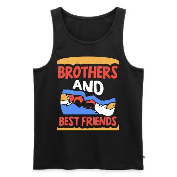 Brothers and Best Friends Team Brother Friend - Men's Premium Organic Tank Top - black - Front - Michal (187cm)