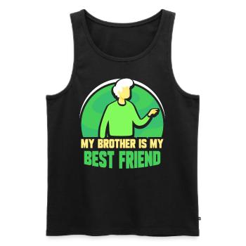Mein Bruder Ist Mein Bester Freund Team Brüder - Männer Premium Bio Tank Top - Schwarz - Vorne - Michal (187cm)