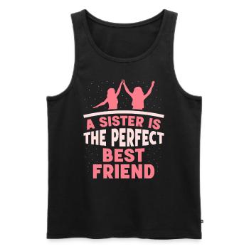 A sister is the perfect best friend team - Men's Premium Organic Tank Top - black - Front - Michal (187cm)