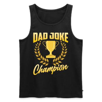 Dad Joke Papa Joke Jokes Father - Men's Premium Organic Tank Top - black - Front - AI Model Male 178 light (178cm)
