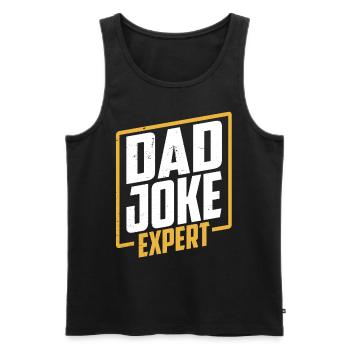 Dad Joke Papa Joke Jokes Father - Men's Premium Organic Tank Top - black - Front - AI Model Male 178 light (178cm)