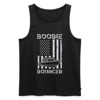 Boobie Bouncer Boot Amerika USA Flagge Witzig - Männer Premium Bio Tank Top - Schwarz - Vorne - Michal (187cm)