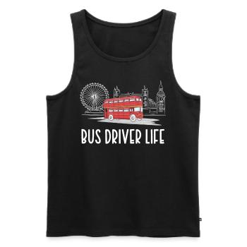 Life of a Bus Driver Bus Driving Bus Bus Driver - Men's Premium Organic Tank Top - black - Front - AI Model Male 178 light (178cm)