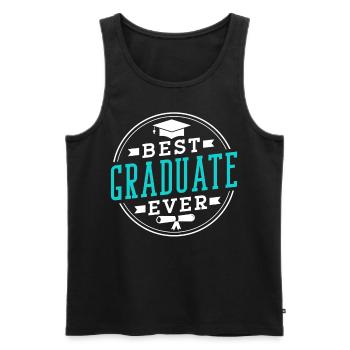Best Graduate of All Time Graduated Graduates - Men's Premium Organic Tank Top - black - Front - AI Model Male 178 light (178cm)