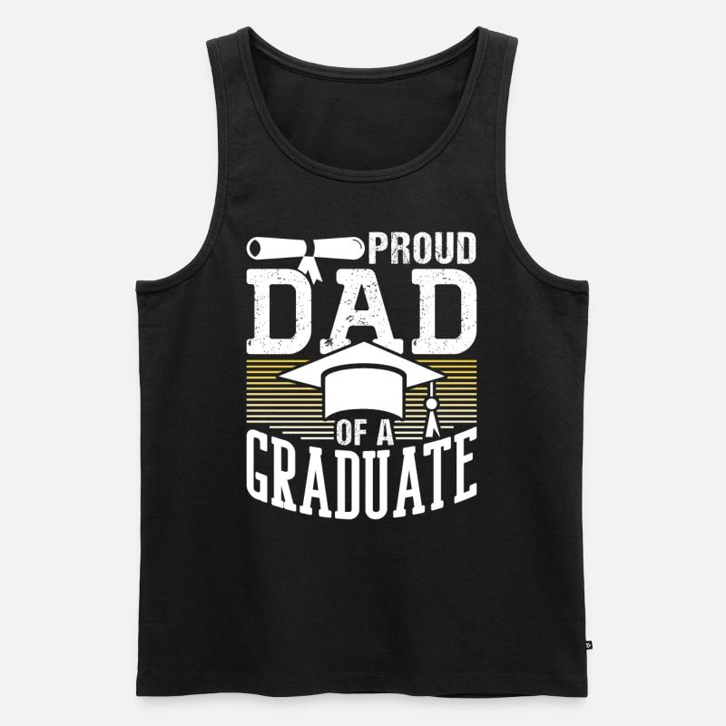 Stolzer Vater Eines Absolventen Abschluss - Männer Premium Bio Tank Top - Schwarz