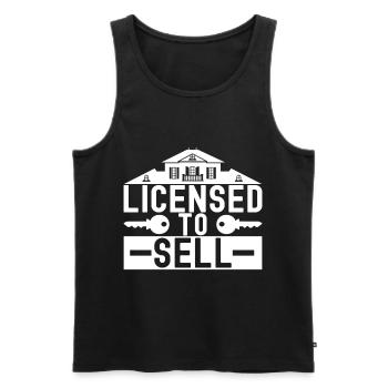 Real estate marker Markler Immobilien - Men's Premium Organic Tank Top - black - Front - Michal (187cm)