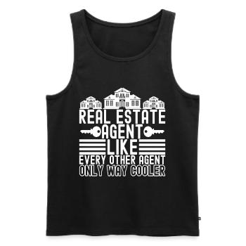 Real estate marker Markler Immobilien - Men's Premium Organic Tank Top - black - Front - Michal (187cm)