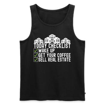 Real estate broker Markler Real Estate - Men's Premium Organic Tank Top - black - Front - Michal (187cm)