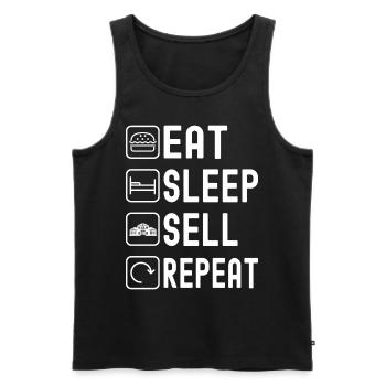 Real estate marker Markler Immobilien - Men's Premium Organic Tank Top - black - Front - Michal (187cm)