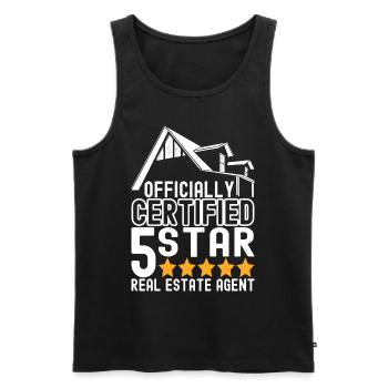 Real estate marker Markler Immobilien - Men's Premium Organic Tank Top - black - Front - Michal (187cm)