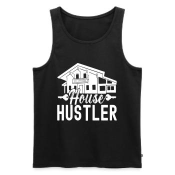 Real estate marker Markler Immobilien - Men's Premium Organic Tank Top - black - Front - Michal (187cm)