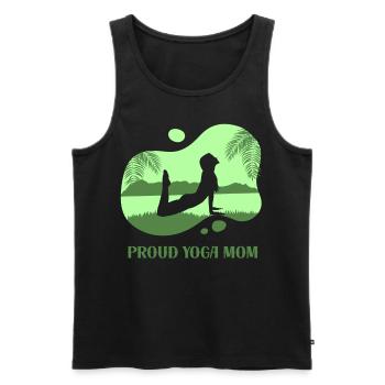 Proud Yoga Mother Mama Hobby Mommy - Men's Premium Organic Tank Top - black - Front - AI Model Male 178 light (178cm)