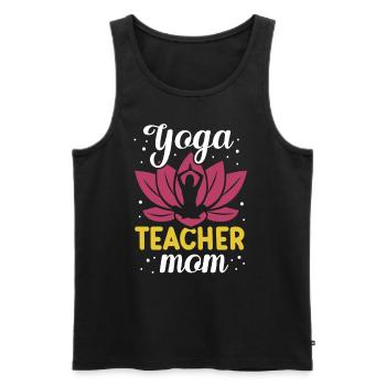Professeur de yoga Maman Professeur de yoga Hobby Mère Maman - Débardeur bio Premium Homme - noir - Devant - AI Model Male 178 light (178cm)