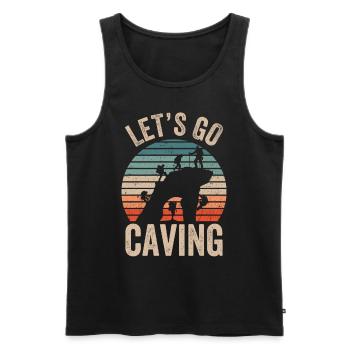 Gehen Wir In Die Höhle Caving Cave Höhlenwandern - Männer Premium Bio Tank Top - Schwarz - Vorne - AI Model Male 178 light (178cm)