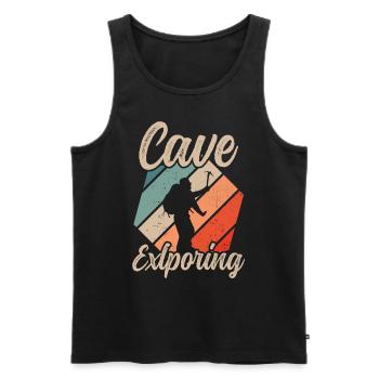 Höhle Erforschen Caving Höhlenwandern Cave - Männer Premium Bio Tank Top - Schwarz - Vorne - AI Model Male 178 light (178cm)