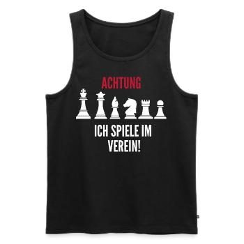 Schach Geschenk Schachspieler Schachverein - Männer Premium Bio Tank Top - Schwarz - Vorne - Michal (187cm)