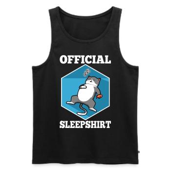 Chemise de sommeil officielle chat - Débardeur bio Premium Homme - noir - Devant - Michal (187cm)