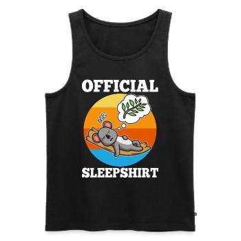 Official Sleeping Shirt Koala - Men's Premium Organic Tank Top - black - Front - AI Model Male 178 light (178cm)