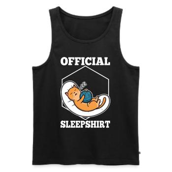 Chemise de sommeil officielle chat - Débardeur bio Premium Homme - noir - Devant - Michal (187cm)