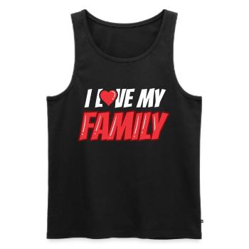 J’adore ma douce réunion de famille - Débardeur bio Premium Homme - noir - Devant - AI Model Male 178 light (178cm)