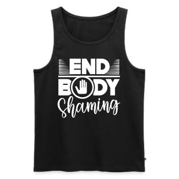 Body Shaming Quitting Body shaming Annoyance Stop - Men's Premium Organic Tank Top - black - Front - AI Model Male 178 light (178cm)