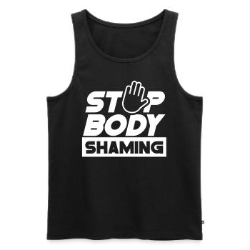 Stop Body Shaming Annoyance Bodyshaming - Men's Premium Organic Tank Top - black - Front - AI Model Male 178 light (178cm)
