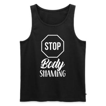 Stop With Body Shaming Bodyshaming Annoyance - Men's Premium Organic Tank Top - black - Front - AI Model Male 178 light (178cm)