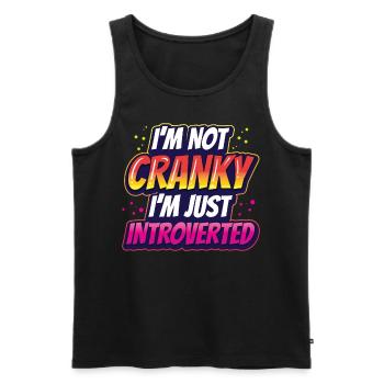 I'm not cranky I'm just an introvert - Men's Premium Organic Tank Top - black - Front - AI Model Male 178 light (178cm)