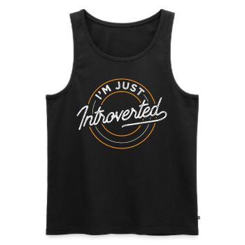 Je ne suis qu’un introverti introverti - Débardeur bio Premium Homme - noir - Devant - AI Model Male 178 light (178cm)