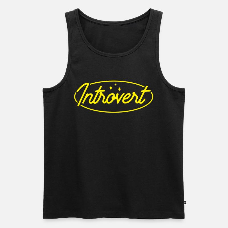 Introvertiert Introvertierter Schüchtern Sarkasmus - Männer Premium Bio Tank Top - Schwarz