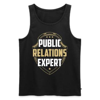 Public Relations Experte Job PR Beruf - Männer Premium Bio Tank Top - Schwarz - Vorne - AI Model Male 178 light (178cm)