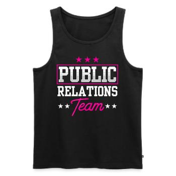 Team Öffentlichkeitsarbeit Job PR Public Relations - Men's Premium Organic Tank Top - black - Front - AI Model Male 178 light (178cm)
