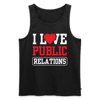 Ich Liebe Public Relations Job Beruf PR - Männer Premium Bio Tank Top - Schwarz - Vorne - AI Model Male 178 light (178cm)