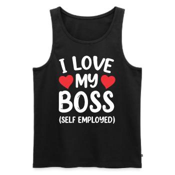 Ich Liebe Meinen Chef (Selbstständig) Freelancer - Männer Premium Bio Tank Top - Schwarz - Vorne - AI Model Male 178 light (178cm)