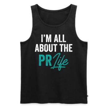 Mir Geht Es Um Das PR Leben Public Relations Beruf - Männer Premium Bio Tank Top - Schwarz - Vorne - AI Model Male 178 light (178cm)