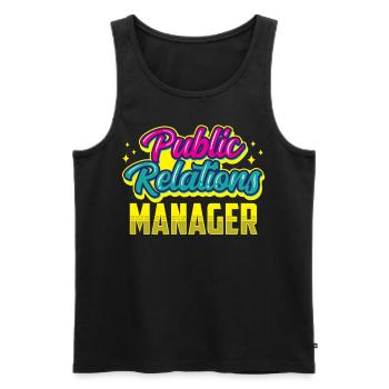 Manager for Public Relations Job PR Profession - Men's Premium Organic Tank Top - black - Front - AI Model Male 178 light (178cm)
