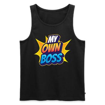 My Own Boss Self-Employed Freelancer - Men's Premium Organic Tank Top - black - Front - AI Model Male 178 light (178cm)
